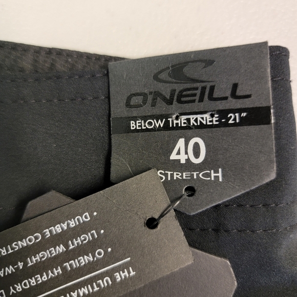 O'neill Hyperfreak S-Seam Below The Knee 21"  Boardshorts Stretch Size 40 Black - Picture 4 of 5